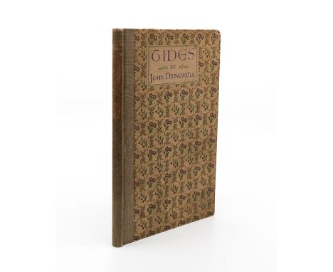 Presentation copy for Sir Edmund Gosse. Drinkwater, John. Tides: A Book of Poems, the first book issued by The Beaumont Press