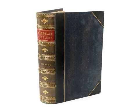 Dickens, Charles. The Life and Adventures of Nicholas Nickleby, first edition, London: Chapman and Hall, 1839, half-calf with