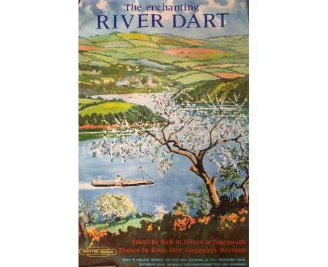 Rail Posters. The Enchanting River Dart, published by British Railways (Western Region), printed by Charles &amp; Read Ltd., 