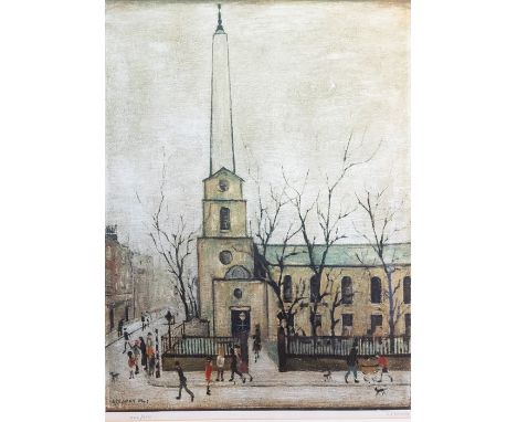 Laurence Stephen Lowry R.B.A. R.A. (British, 1887-1976), St Luke's Church, Old Street, London, signed l.r., numbered 245/850 