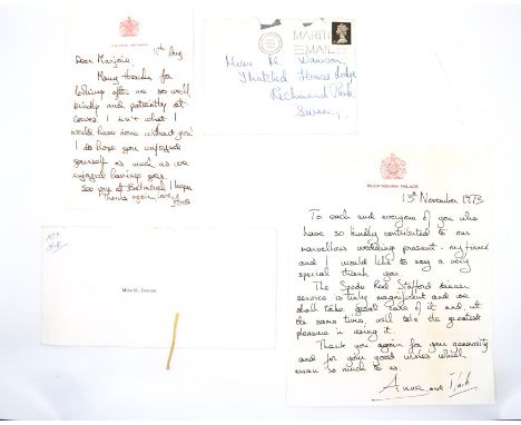 HRH The Princess Royal, Princess Anne, autograph letter, signed, in black ink on headed paper (H.M. Yacht Britannia), 11 Augu