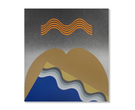 Mohamed Melehi (Morocco, 1936-2020)Untitled (Wave) lacquer on panel, framed signed 'Melehi' and dated '2002' on the verso, ex