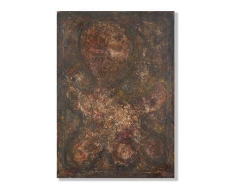 Ahmed Ben Driss El Yacoubi (Morocco, 1929-1985)Abstract Figure in Red mixed media on canvasexecuted mid 1960s70 x 50cm (27 9/