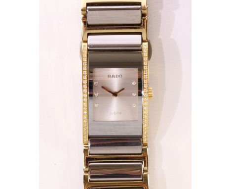Ladies Rado jubilé diamond set wristwatch on two-tone titanium bracelet R20795702 in original box with papers and spare link 