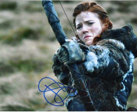 Rose Leslie - Game Of Thrones - autographed 8x10" colour photograph from the HBO series. Signed in blue ink to a lighter cent