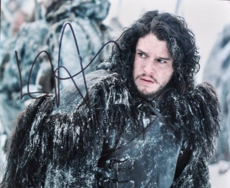 Kit Harington - Game Of Thrones - autographed 8x10" colour photograph from the series. Signed in black ink to a lighter centr