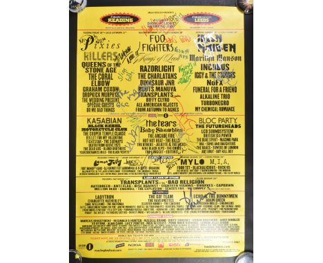 Reading &amp; Leeds Festival 2005 - an original autographed poster from the event, signed most notably by The Killers (upside