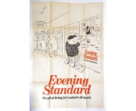 Evening Standard (Newspaper) - an original vintage c1970s / 80s large London Underground Tube advertising poster. It's What L
