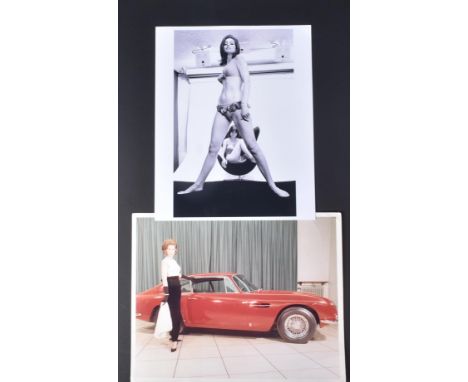 From The Collection Of Valerie Leon - two original vintage modelling / glamour photographs - the first showing Leon alongside