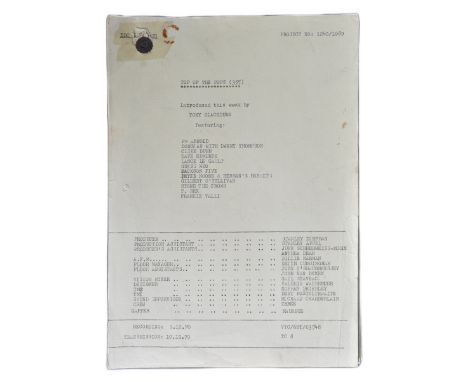 Top Of The Pops - an original camera script from Episode #355 (recorded 9th December 1970) and featuring artists; The Jackson