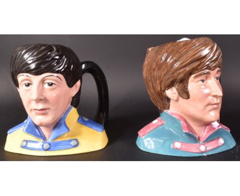 The Beatles - Royal Doulton - ceramic characters of Paul McCartney and John Lennon by Stanley James Taylor D6724 &amp; D6725.