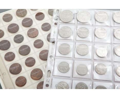 FOLIO OF 20TH CENTURY ITALIAN SILVER AND CUPRO-NICKEL COINS in clear pages