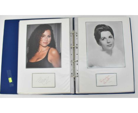 A large album containing forty-six separate inserts of movie star photographs and autographs, mostly on attached paper but so