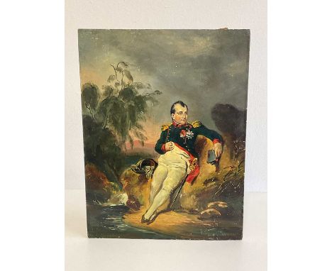 E. EINFIEDEL AFTER LOUIS STANISLAS MARIN-LAVIGNE; oil on board, portrait of Napoleon, signed lower left and inscribed lower r