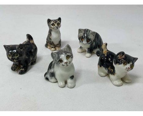 WINSTANLEY POTTERY: five kittens in various positions, largest height 12cm.