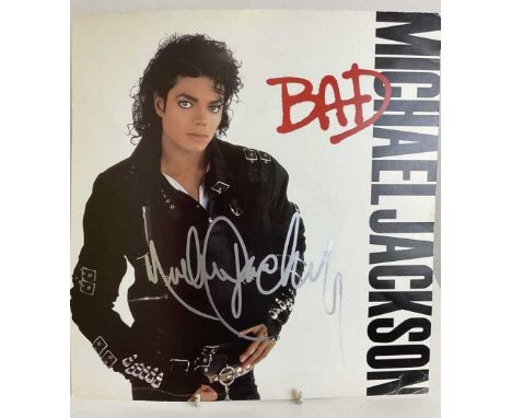 MICHAEL JACKSON; an album style front image signed by the artist in silver marker, 31.5 x 30cm.   Provenance: The Mike Ormero
