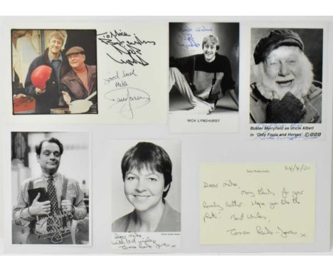 ONLY FOOLS & HORSES; two displays featuring colour and black and white photo cards of the actors, including David Jason, Nich
