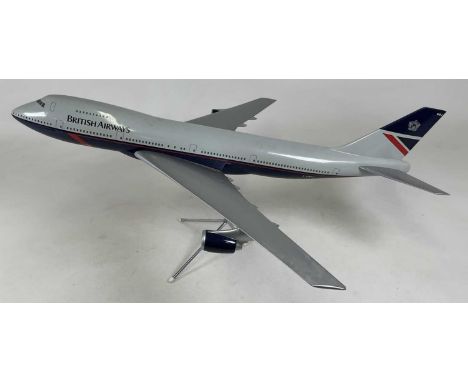 A British Airways Boeing 747 table display, as used for advertising purposes in travel agents or flight desks, 45 x 198 x 86c