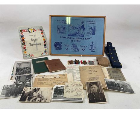 A group of four WWII medals, boxed with details to Mr J. K. Bellis 320/1052, with card detailing the award of 1939-45 Star, A