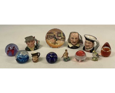 ROYAL DOULTON; four character jugs comprising Shakespeare, D6938, height 10cm, Henry VIII, D6647, The Angler, D6866, and a mi
