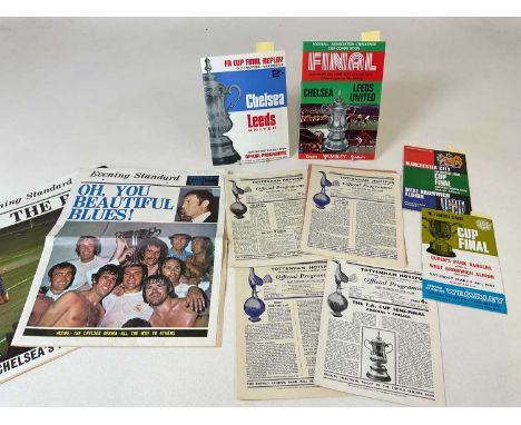 FOOTBALL PROGRAMMES; four FA Cup Final programmes including ticket stubs for Queen's Park Rangers v West Bromwich Albion 1967