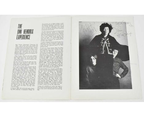 THE JIMI HENDRIX EXPERIENCE; The Walker Brothers official programme, with signatures including two sets of the Walker Brother