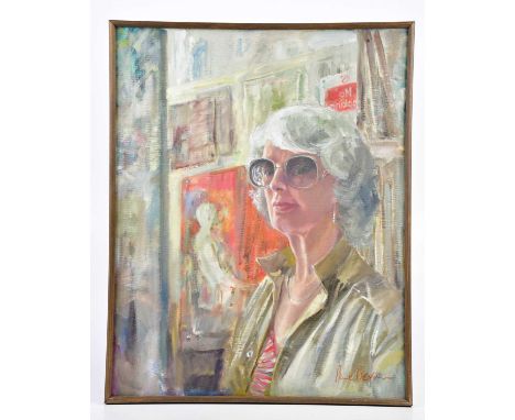 † JUNE BEVAN; oil on board, portrait of elderly lady, signed lower right, 50 x 40cm, framed.
