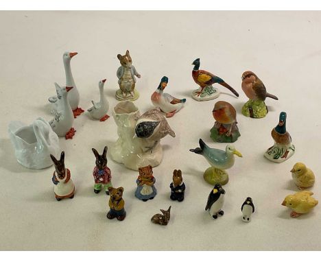 BESWICK, ROYAL WORCESTER and other manufacturers, including ceramic birds, rabbits, penguins and other animals, largest heigh