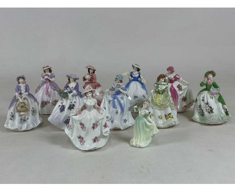 ROYAL WORCESTER; porcelain figures including 'Sweet Rose', 'Sweet Pansy', 'Sweet Violet', 'Sweet Aster', and others, together