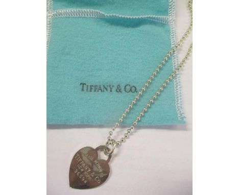 A Tiffany silver necklace with heart shaped pendant 