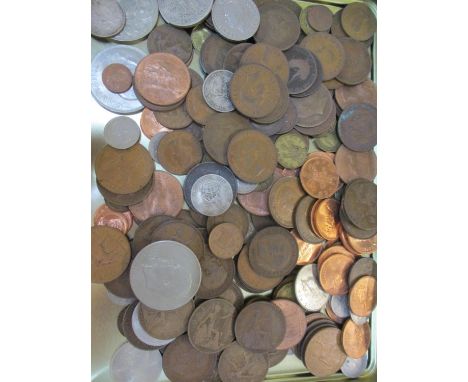 A quantity of British coins, together with an American dollar to include a silver shilling 1921 