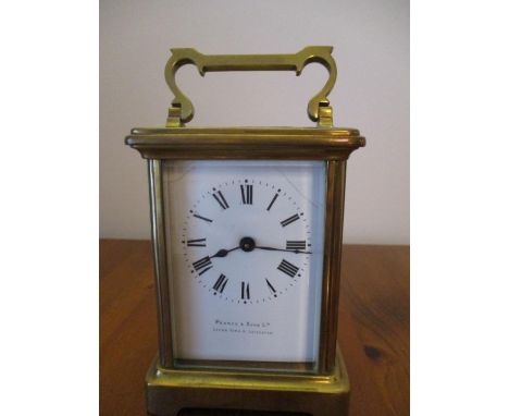 Circa 1900 Pearce &amp; Son Ltd, brass carriage clock, with key 