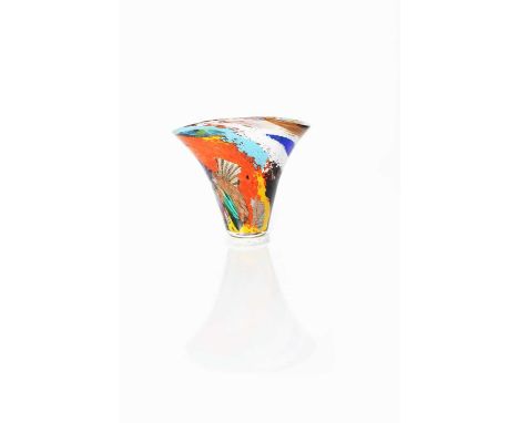 An Oriente glass vase designed by Dino Martens probably made by Aureliano Toso, model no.3155, designed in 1952, flaring form