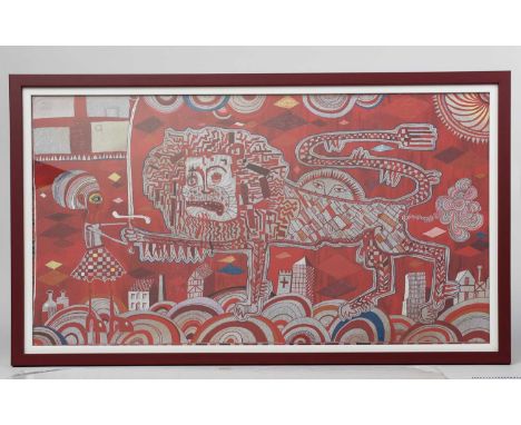 Sir Grayson Perry CBE RA (born 1960)Sacred Tribal Artefactprint on linen, framedunsigned88 x49cm. 