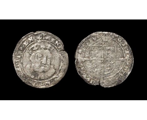 1547-1551 AD. Bust 5, Tower mint. Obv: facing bust with HENRIC 8 D G AGL FRZ HI REX legend and 'arrow' mintmark. Rev: long cr