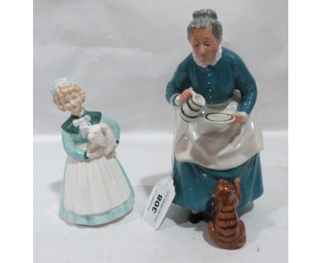 Two Royal Doulton figures, The Favourite HN2249; Stayed at Home HN2207