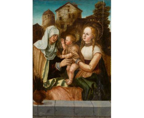 Meister der Crispinuslegende, Anna SelbdrittMischtechnik auf Lindenholz. 56,5 x 38 cm.GutachtenDr. Anna Moraht-Fromm, Berlin,