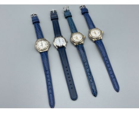 Unworn Rotary ladies watches with blue leather straps