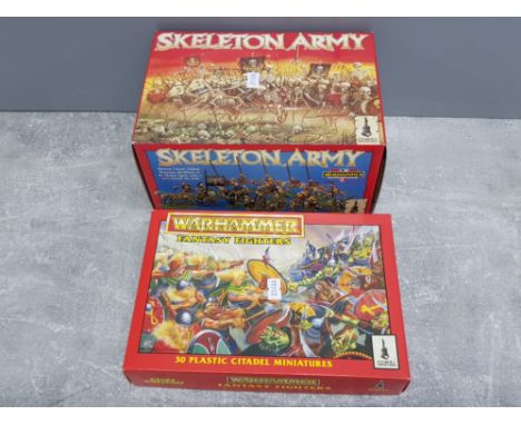 2 boxed games workshop Warhammer fantasy fighters box sets, Skeleton Army and citadel minatures