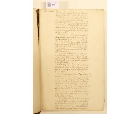 Legal Manuscript. A manuscript volume of the transcriptions of law reports and cases, mid-18th century, probably compiled by 