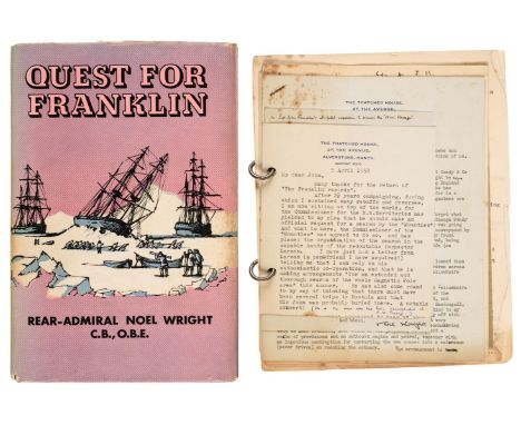 Franklin Expedition. Ephemera from Rear-Admiral Noel Wright to Commander John Minter relating to the Franklin expedition, 195