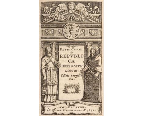 Elzevir Press. Republica Hebraeorum Libri III, editio novissima, by Petrus Cunaeus, Leiden: Elzevir Press, 1632, engraved tit