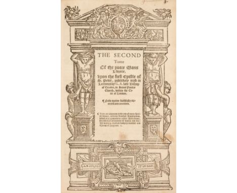[Alley, William]. Ptochomouseion.The poore mans librarie. Rapsodiae G.A. Byshop of Exceter vpon the first Epistle of S. Peter