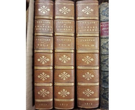 Forster (John). The Life of Charles Dickens, 3 volumes, 1st edition, London: Chapman &amp; Hall, 1872-74, engraved portrait f