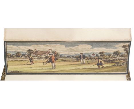 Fore-edge painting. The Poetical Works of Oliver Goldsmith..., with a biographical memoir, and notes on the poems, edited by 