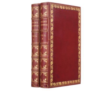 Butler (Samuel). Hudibras, a poem..., 2 volumes, new edition, London: printed by W. Lewis, 1819, hand coloured aquatints, som