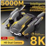 AeroGlow Yellow – Foldable Dual-Camera Drone With IR Obstacle Detection & Gesture Control