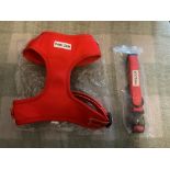 Parlour Soft High-Quality Red Dog Harness & Matching Collar Set – Size Medium