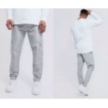 Brand New BooHoo Men’s Grey Skinny Fit Shell Cargo Trousers – Size S