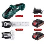 2-In-1 Cordless Electric Hedge Trimmer – Green (2-Battery Version)